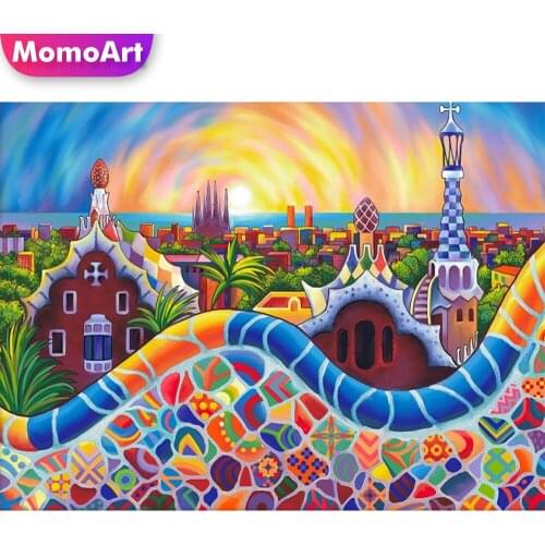 MomoArt Diamond Painting House Cartoon Sale Diamond Embroidery Landscape Cross Stitch Mosaic Full Drill Square Handmade Gift
