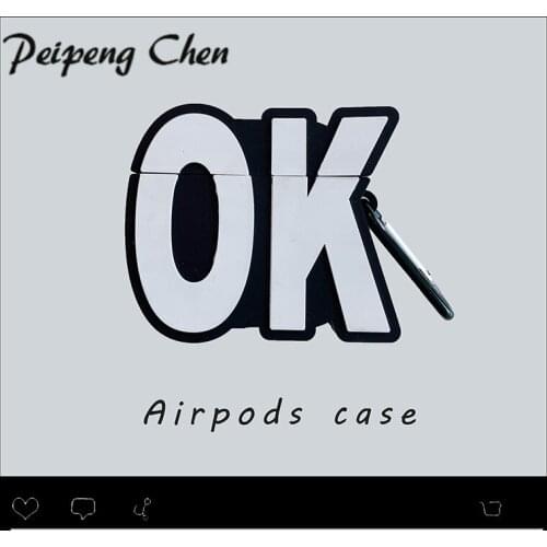 Headphones Box Case For Original Apple Airpods Case Silicone letter Cute Cover For Apple Airpods 2 Case Accessories Christmas