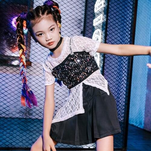 Sequins Jazz Dance Clothes Catwalk Show Costume Girl Sets Festival Clothing Cheerleader Uniform Hip Hop Dancer Outfit DL8225