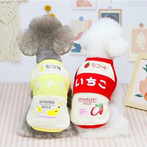 Dog Clothes fruit Cartoon Printed Summer Breathable T-shirt For Small Puppy Dog Clothes Cat Vest Accessory Classic Pet Supplies