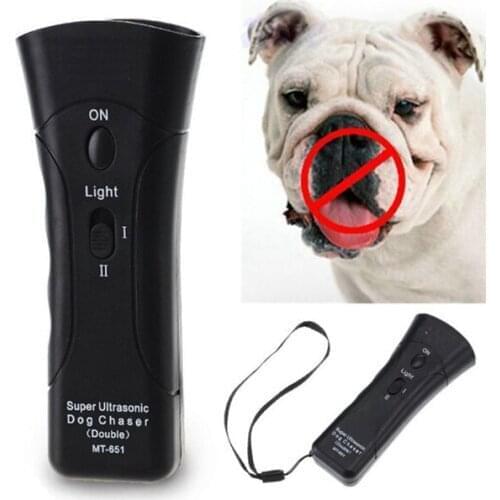 50Pcs/Lot Practical Ultrasonic Dog Chaser Stop Aggressive Animal Attacks Repeller W/ Flashlight