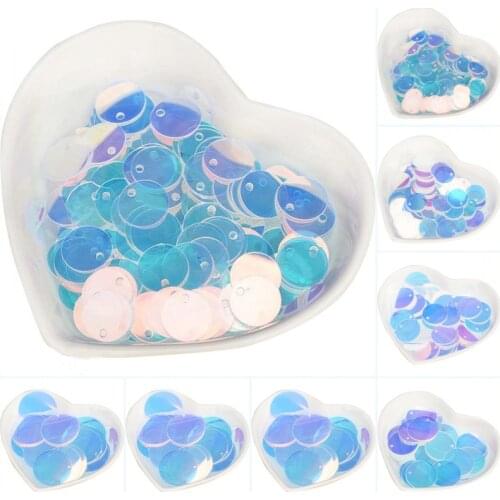 Transparent Blue Sequin 10-30mm Flat Round Loose PVC Sequins Paillette Sewing DIY Craft Supplies Jewelry Garment Accessories 20g