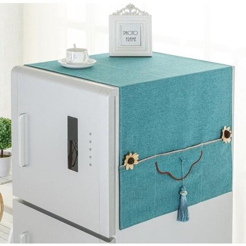 Pure Color Elegance Refrigerator Dust Covers 55*140cm Washing Machine Covers Refrigerator Organizer Fridge Dust Cover Home Decor