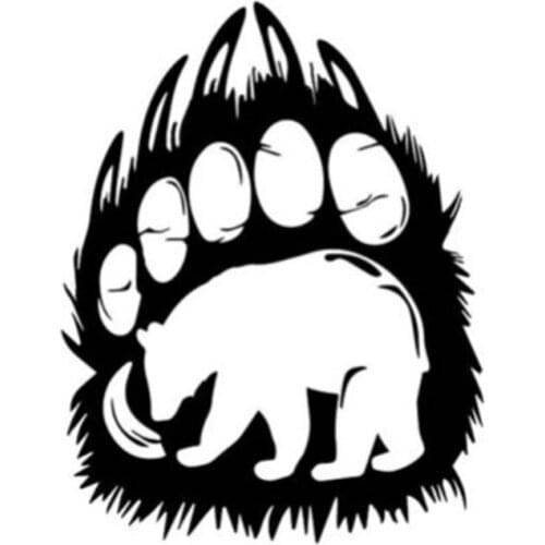 Bear paw Car Sticker Ferocious beast Decor Removable Black/silver AL509