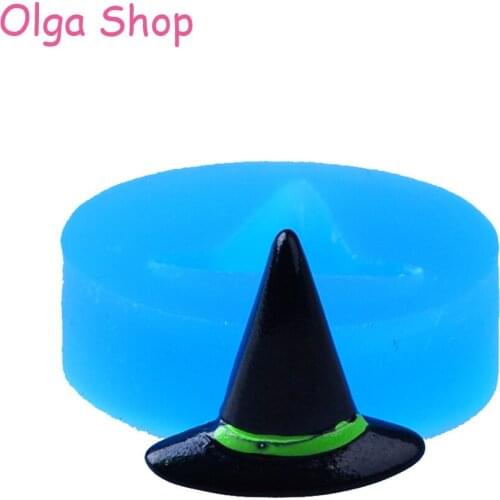 JYL098 Witch Hat Silicone Fondant Mold Halloween Hat Mold Cake Decorating Cupcake Topper 19mm - Wedding Cake Cabochon Mould