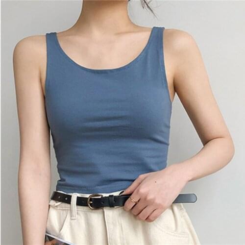 Camisoles Women Solid Backless Leisure Womens Korean Style Tanks Tops Slim Crop Top Basic Sexy All-match Bodycon Ulzzang