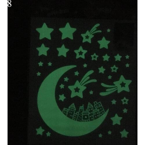 Luminous Wall Stickers Circular Glow Decoration Childrens Room 3D Bubble Stars Dots Luminous Fluorescent Stickers DIY Dormitory
