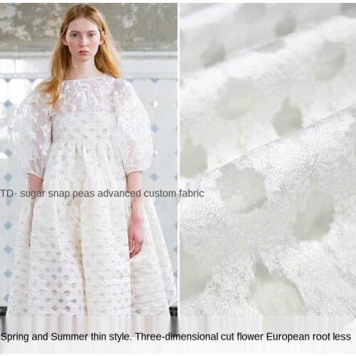 Three-dimensional cut pattern yarn-dyed jacquard organza fabric, sewing fabric factory shop is not out of stock