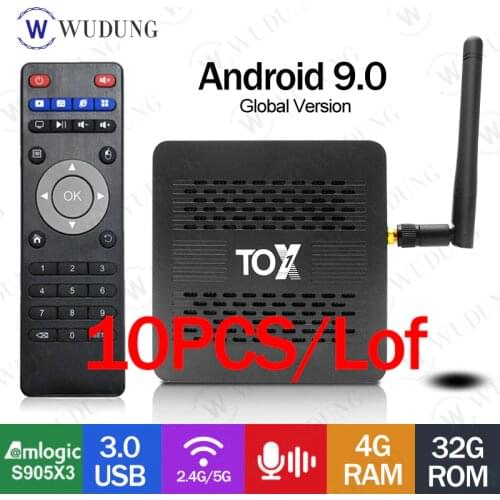 10pcs/lot TOX1 Amlogic S905X3 Android 9.0 Smart TV Box 4GB RAM 32GB ROM 2.4G 5G WiFi Bluetooth 1000M LAN 4K HD Set top TV BOX