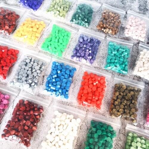 100Pcs/Lot Retro Octagon Stamping Sealing Wax Beads Wax Seal Stamps for Envelope Documents Wedding Invitation Decorative Supply