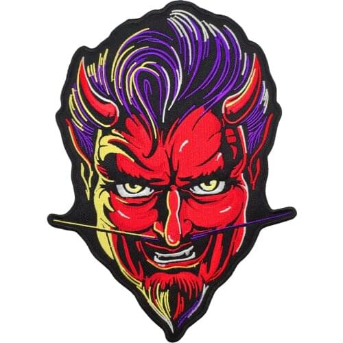 Iron Patches For Clothing THE RED DEVIL PATCH Motorcycle Embroidery Iron-On Custom Patch Metal Music Rocker Stickers For Jacket