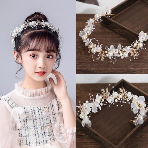 Pearl Rhinestone Women Headband For Bride Tiara Headband Hairband Girls Princess Hairwear Wedding Bridal Hair Accessories