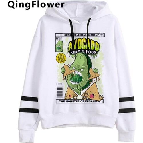 Kawaii Avocados Funny Cartoon Hoodies Women Harajuku Ullzang Graphic Vegan Sweatshirts 90s Cute Manga Korean Style Hoody Female
