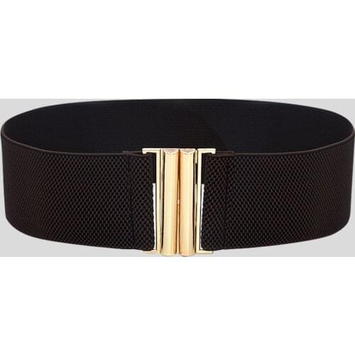 Lady Wide Belts For Women Dresses Plus Size Wide Elastic Belt Tactical Belt Buckles Stretch Waist Black Belts For Womens