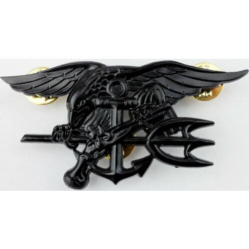 BLACK METAL United States Navy SEALs Badge U.S. Naval NSWGs Trident Badge MILITARY INSIGNIA BROOCHES