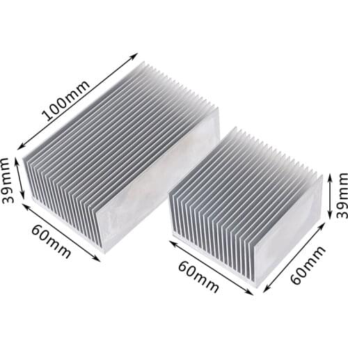 1pc 100*60*39mm Aluminum Alloy Heatsink Cooling Pad For High Power LED IC Chip Cooler Radiator Heat Sink 60*60*39mm