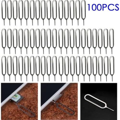 100pcs Eject Sim Card Tray Open Pin Needle Key Tool For Universal Mobile Phone Eject Pin Key Tool Steel Needle