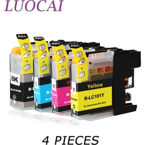 4 pieces LC101 LuoCai Compatible ink cartridges For Brother MFC-J285DW J450DW J470DW J475DW J650DW J870DW J875DW printers