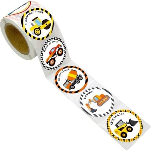 500pcs Construction Cars Trucks Sticker For Boy Birthday Party Decorations Children Gift Cartoon Decals