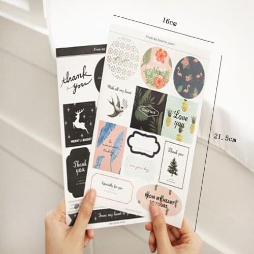 60pcs Flamingo colorful Seal Sticker label Adhesive Sticker DIY Baking Gift black white packing Label Stickers