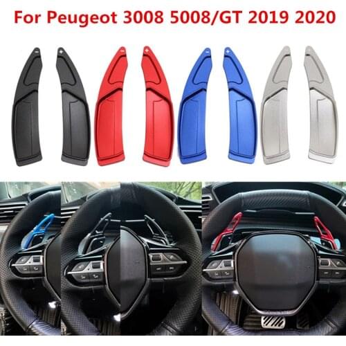 Pair Aluminum Car Steering Wheel Shift Paddle Shifter Extension Left Right For Peugeot 3008 5008 GT 508L 4008 2019 2020