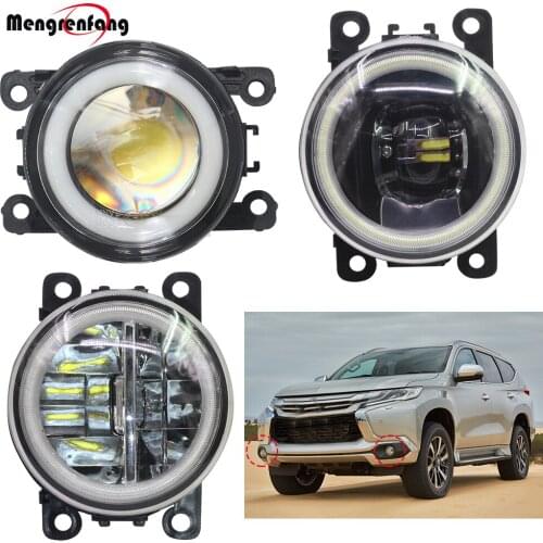 2 Pieces Car LED Fog Lamp Halo Ring Angel Eye DRL Daytime Running Light H11 12V For Mitsubishi Pajero IV V8_W V9_W 2007-2012