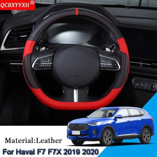 Car Styling Leather Car Steering Wheel Cover Car Steering-wheel Hubs Interior Automobiles Accessories For Haval F7 F7X 2019 2020