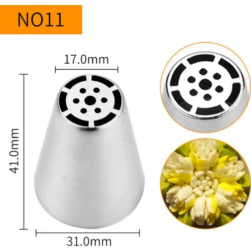 Free Shipping Stainless Steel 18/8 Standard Russian Flower Pastry Icing Cake Decorating Piping Nozzle #NO11