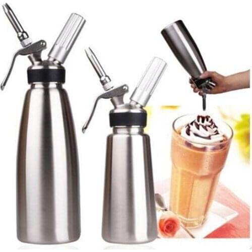 Diy Soda Bottles Fresh European Fancy Style Whip Dessert Cream Butter Dispenser Whipper Foam Maker Silver 500ML 1L