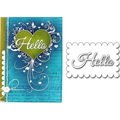 Good Word Hello Frame Metal Cutting Dies Stencils DIY Scrapbooking Album Paper Cards Craft Decorative Embossing New 2019