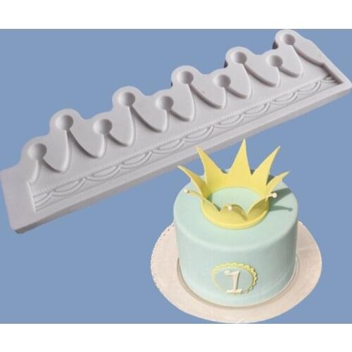 Exquisite 3D Round Crown Fondant Mold Silicone Candy Fondant Mold Cake Decoration Tool Polymer Clay Kitchen Supplies