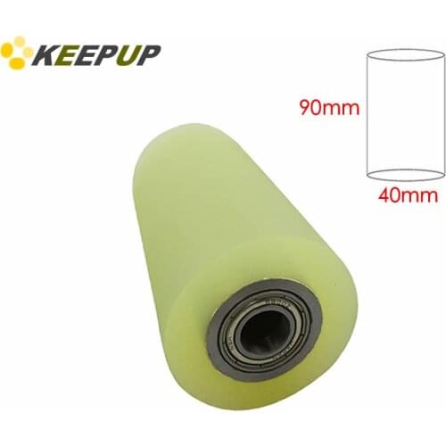 Furniture wheel.Diameter 40mm, length 90mm,PU polyurethane roller with bearing,Soft surface,Pipeline transmission Rubber wheel