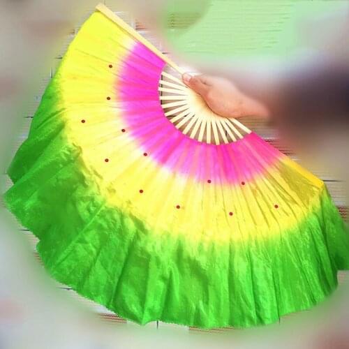 Beautiful Belly Dancing Fans For Ladies 100% Silk Veil 4 Color Fan Women More Color Belly Performance Ballroom Accessories 10419