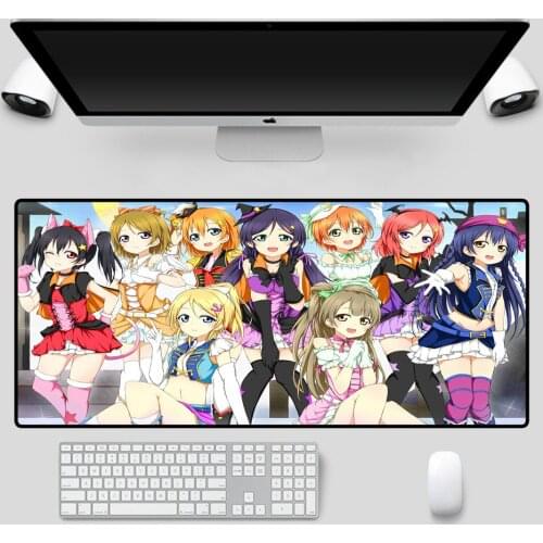 Mairuige Animation Mouse Pad A Group of Cute Girl Pattern Non-Slip Rubber Pads for Gamers Keyboard Laptop Mouse Pad 90X40 Desks