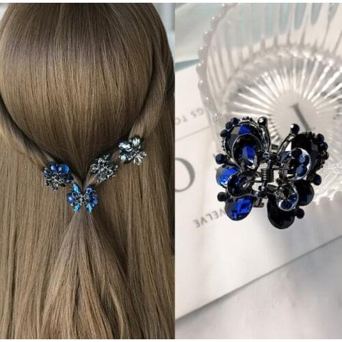 Claw metal butterfly hair clips Accessories Women Banquet Hair Claw Crab Rhinestone Hair Jewelry