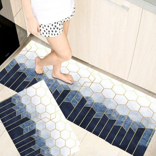 Fashionable Simple Nordic StyleWaterproof Kitchen Floor Mat Household Carpet Long Strip Door Mat Modern Home Decor