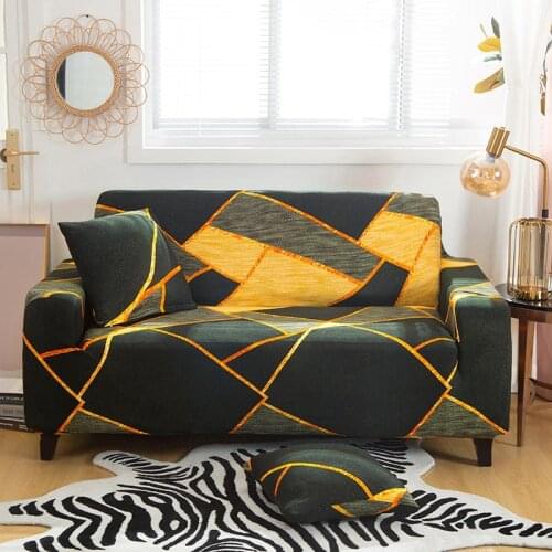 Modern Geometric Washable Stretch Magic Elastic Sofa Cover Set for Living Room Non-slip Universal L Shape Seat Slip Cover