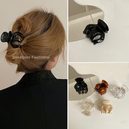 New Korean Solid Hair Claws Simple Geometric Hair Clips Ponytail Crab Barrettes Girls Hairpins Headwear Hair Styling Accessories