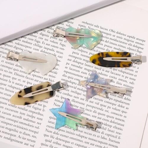 New Style Acetate Bangs Clip Leopard Print Colorful Makeup Hairpin Duckbill Word Clip for Women Girl Hair Accessories Headwear