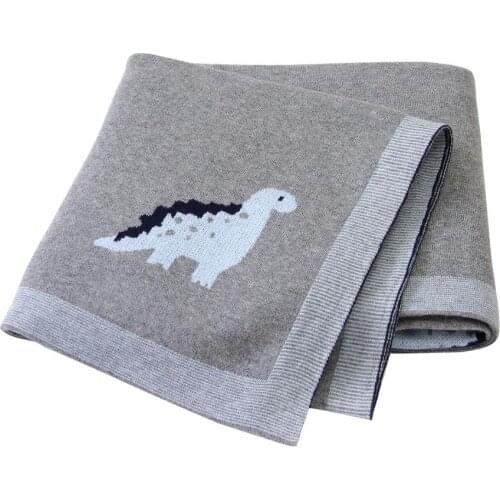Baby Blankets Soft Newborn Infant Bebes Cotton Blankets 100*80cm Dinosaur Knitted Toddler Kids Swaddle Wrap Stroller Bed Quilts