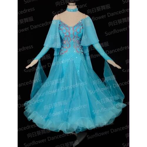 Ballroom dance competition dresses ballroom dance clothing stage wear ballom dance wear Ballroom Dance Dress for women turquoise