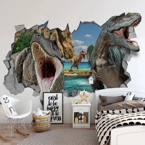 Custom Photo Wallpaper Modern 3D Stereo Wall Dinosaur Childrens Room Background Wall Mural Creative Art Papel De Parede Fresco