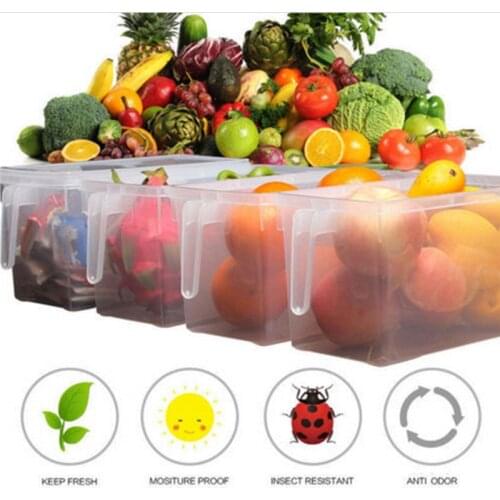 4.7L Transparent Kitchen Food Crisper Food Container Box Refrigerator Storage Box with Handle