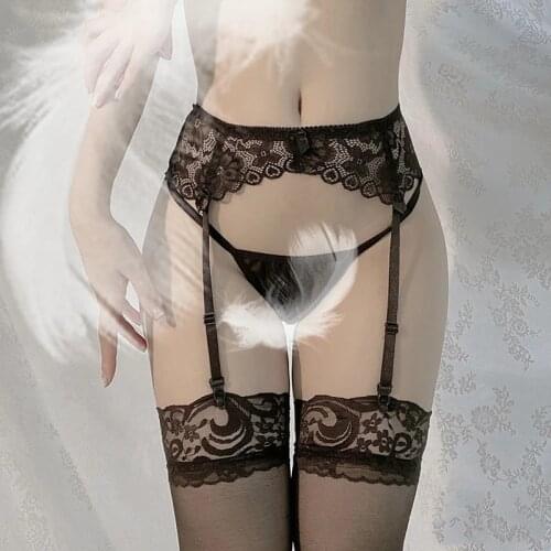 Plus Size Lingerie Sexy Lace Thigh-high Garter Belt For Stockings Pole Dance Erotic Costumes Womens Gothic Fetish Suspenders