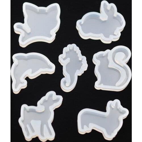 SNASAN Silicone Mold for jewelry lovely animal cat rabbit deer dolphin Resin Silicone Mould handmade tool DIY epoxy resin molds