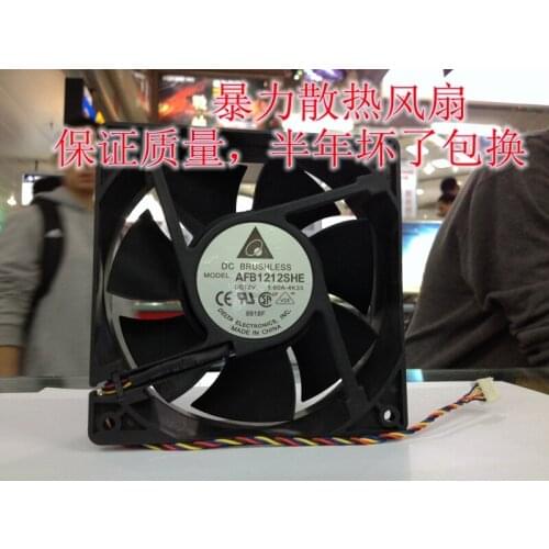 Brand new DELTA 12038 12V 1.6A AFB1212SHE 12CM cooling fan