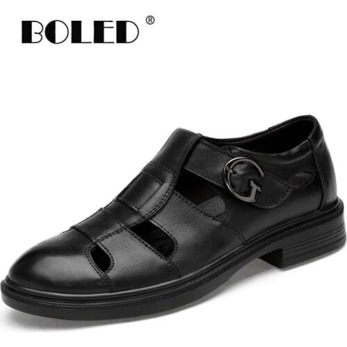 Genuine Leather Casual Shoes Men Summer Breathable Holes Flats Shoes Hollow Out British Footwear Men Shoes