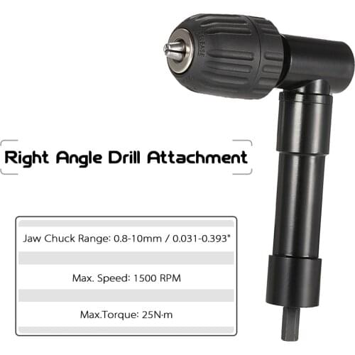 Quality 0.8-10mm Professional Right Angle Bend Extension right angle drill attachment 90 Degree Cordless Drill Adapter