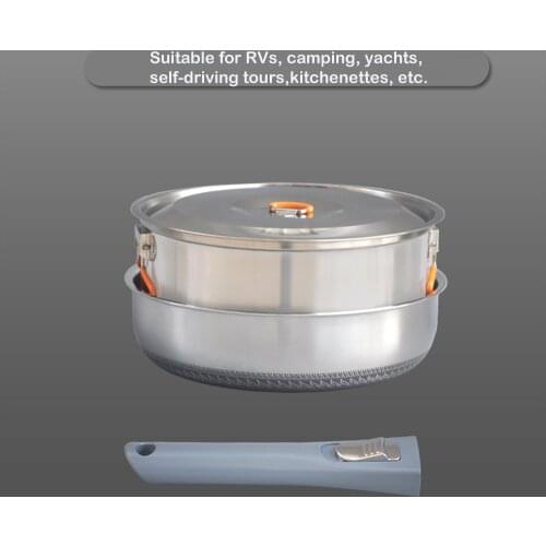 Stainless steel outdoor picnic cookware camping self-driving group tour portable storage set cookware