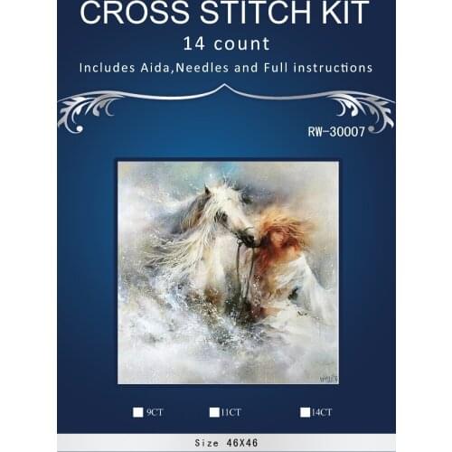 Horse cross stitch Higher quality Similar DIY DMC 14CT unprinted Cross stitch,Sets For Embroidery kits